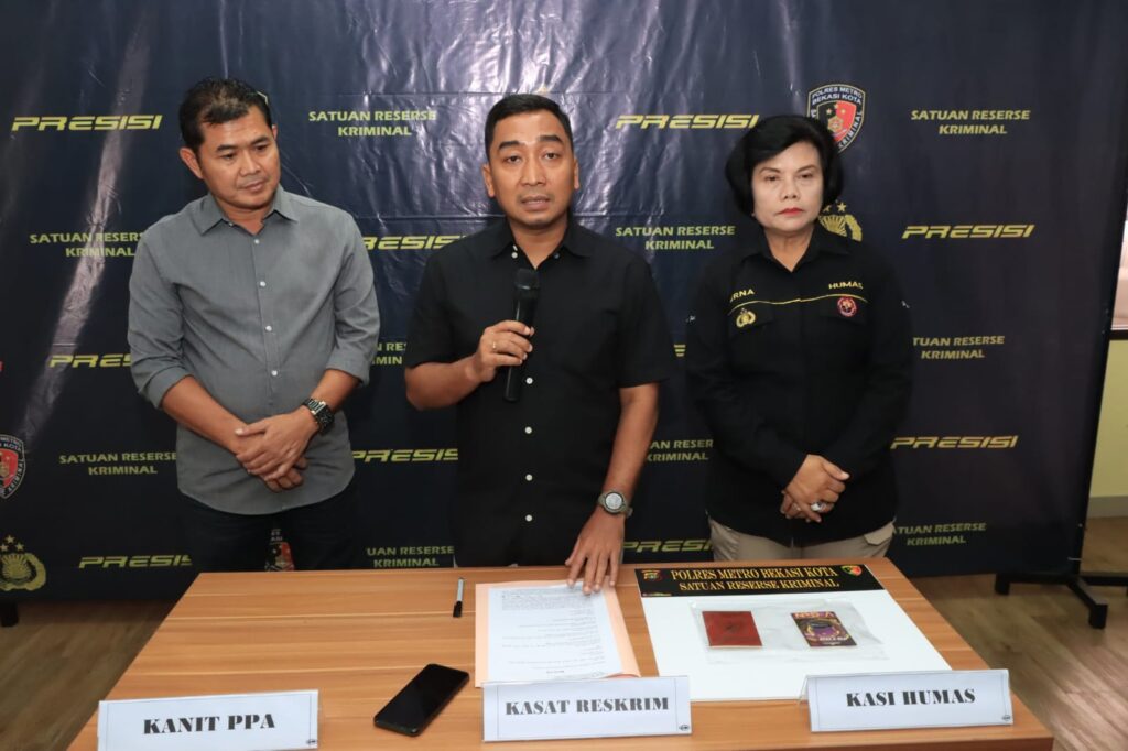 Kekerasaan Rumah Tangga yang sempat viral di Medsos kini Satreskrim Polres Metro Bekasi tetapkan AF sabagai tersangka