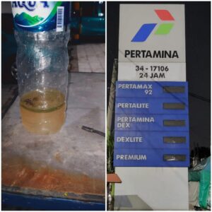 Diduga SPBU 34 -17106 Bekasi,Bensin Tercampur Air