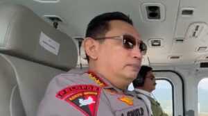 Kapolri bersama Menko Polhukam Tinjau Kesiapan Arus Mudik di Merak Naik Heli