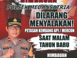 Wujud Empati duka Bencana Alam Sumatera dan Aceh,Polsek Medan satria Himbau perayaan malam Pergantian Tahun baru 2026 tidak menyalakan pesta kembang Api