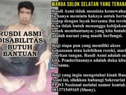 Rusdi Asmi: Pemuda Disabilitas Terlantar, Tamparan Keras bagi Negara yang Mengaku Sejahtera