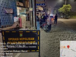 Antisipasi Tawuran dan Kejahatan, Polsek Bekasi Barat Gelar Razia & Patroli Malam Hingga Dini Hari