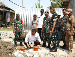 Kasrem 051/Wijayakarta Tinjau Peletakan Batu Pertama Jembatan Merah Putih: Perkuat Akses dan Kesejahteraan Warga Pebayuran   