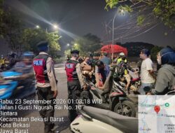 Cegah Tawuran & Kejahatan Jalanan, Polsek Bekasi Barat Gelar Razia Patroli Dini Hari